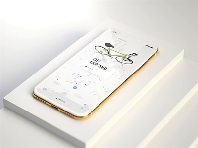 Ride bicycle mobile 3d ai animation automotive bicycle c4d circle experience innovation map motion natural navigation organic ride ride share simple simplicity trip white