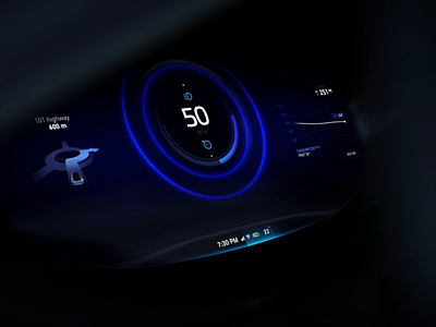 Distance for instrument cluster 3d aep animation automotive circle cluster dashboard design distance distronic interaction motion size speed suv transition typography ui vehicle