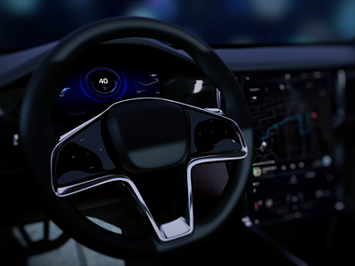 Autonomous driving experience for Seres EV animation auto automotive autonomous cars icons illustration interaction interface interior motion navigation steering wheel supercars traffic turn ui user experience vehicle vehicles