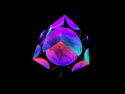 Cube for Dark mode 3d aep ai animation art artificial intelligence artist c4d cgi element glass glassy illustraion motion reflection sphere ui visual