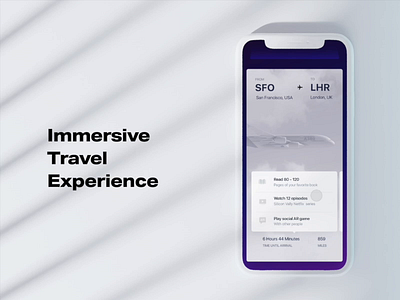 Immersive travel experience 3d aep ai aircraft animation app booking branding c4d cards experieence illustration immersive ios motion plane travel travel app ui ux