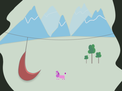 Lost adobe xd inspiration dream lost snow mountains nature illustration poodle dog camp tree simple nature abstract flat vector minimal web design illustration