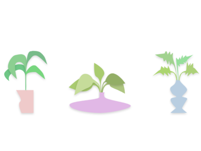 Potted plants abstract abstract art abstract design art branding design flat green icon illustration leaf leaves minimal pastel plants pots quirky simple ui vector