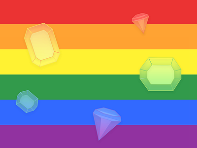 you`re a gem! art bisexual branding design flat gay gay pride gem gems gemstones icon identity illustration logo minimal pride month rainbow ruby ui vector