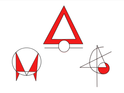 Geometric tattoos branding design flat geometric icon illustration logo minimal red shapes tattoo design tattoos ui vector