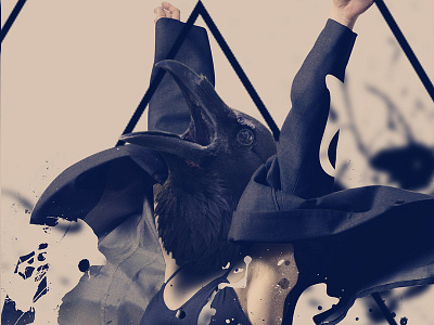· Imposibilidad en su estado puro · (Zoom) black cuervo dancer design imposible impossible jump raven salto sign triangle