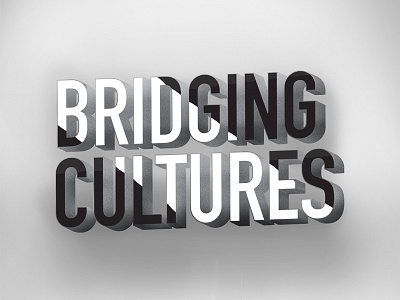 Bridging Cultures 3d design lettering type
