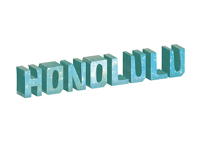 Honolulu 3d design lettering type