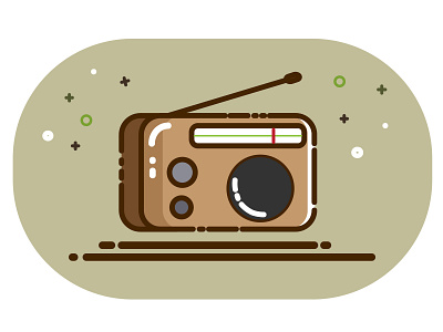 Classic Radio classic cute design flat flat design icon illustration illustrator line mbe music old radio radio vector