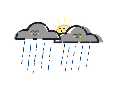 Cloudy and Sun animation cloudy colourfull cute design digitalart emoticon face flat flat design flatdesign happy icon illustration illustrator laughter line mbe smiles vector