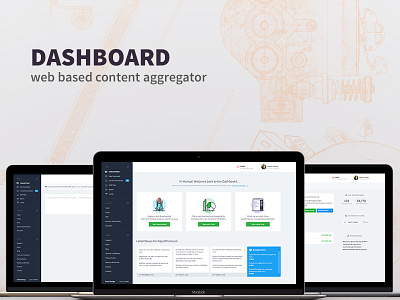 Dashboard - web based content aggregator dashboard download feed link quota