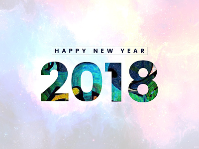 New Year 2018 art calendar new year