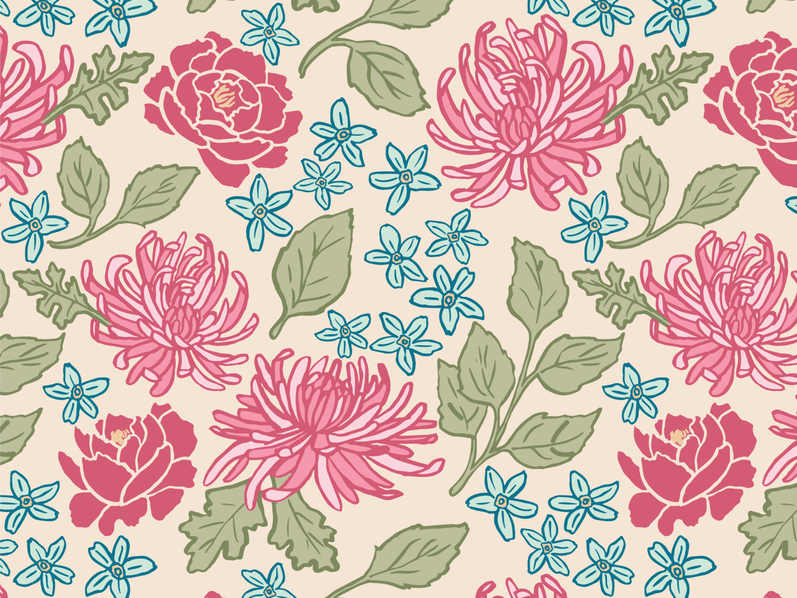 Fresh Floral Repeat Pattern by Kellie Jayne on Dribbble