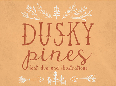 Dusky Pines Font Duo design font design handlettering handwritten font script font type design typography