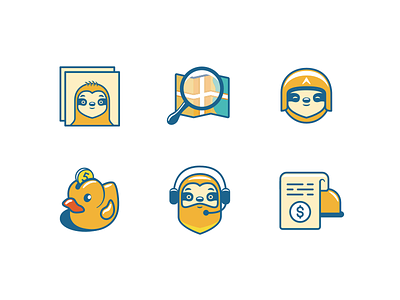 Travel Icons design fun icon icons illustration looi minimal set simple sloth travel vector
