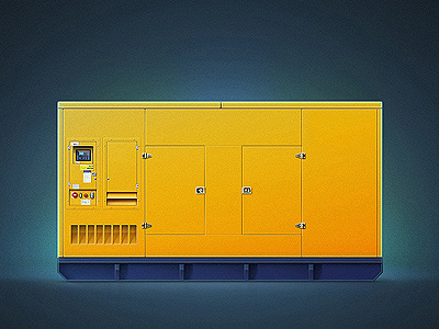 Diesel Generator design illustration pixels web
