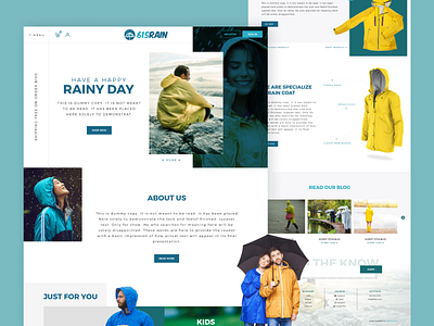 Ecommerce Rain Coat Website Design branding design ecommerce website design rain coat website ui web app design website design website ui