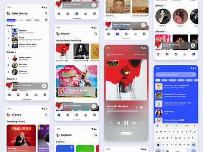 Music Streaming App Concept android app design icons mobile montserrat music streaming ui