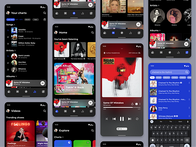Music Streaming App Concept android app design mobile montserrat music streaming ui