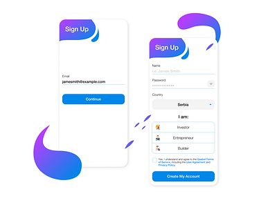 Sign Up Mobile Design