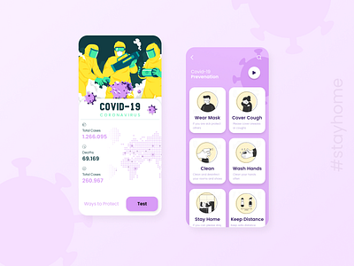 Covid-19 App Concept app app design application corona coronavirus mobile mobile design mobile ui mobile ux trend trending2020 uidesign uiux ux uxdesign webdesign