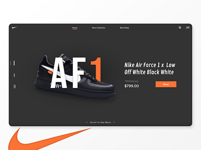 Sneakers Webdesign Concept af1 clean design desktop design nike popular shoes trend ui ui design uxdesign web design webdesign webdesigner webdesigns