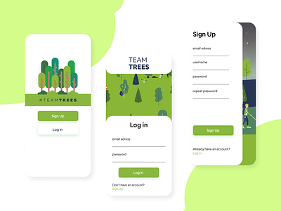 Team Trees Sign Up Design Concept