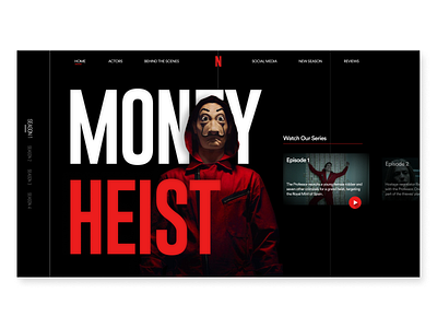 Money Heist Homepage Design