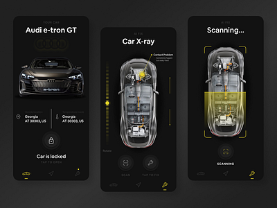 Audi App UI app app design application application ui auid car cars dark darkmode ui ui design uidesign user experience user interface user interface design ux uxdesign