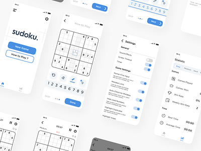 Sudoku Game Redesign app app design application clean game game design game designer mobile mobile ui modern numbers popular sudoku trend ui ui design uidesign uiux ux design white