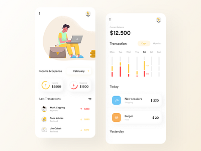 Banking App app app design application bank banking bankingapp clean design mobile mobile ui money popular popular shot trend trending ui uidesign uiux ux uxdesign