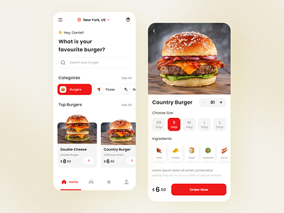 Food Delivery App design food hamburger illustration trend ui ui design uidesign uiux ux uxdesign
