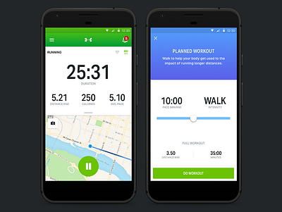 Endomondo - workout screen app app design flat running sport statistic statistics training ui