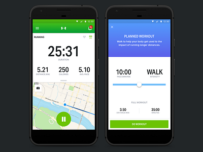 Endomondo - workout screen