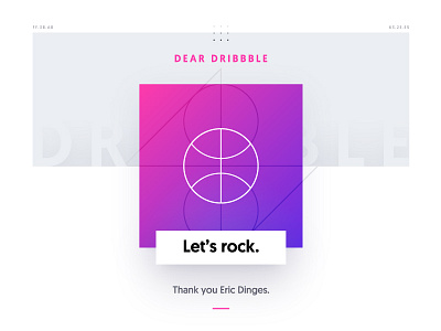 Dear Dribbble. debut dribbble geometry gradient hello illustration lines vector
