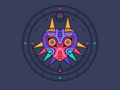 You've met with a terrible fate. geometry illustration lines majora majoras mask mask minimal outline skull kid time vector zelda