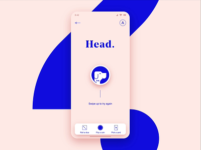 Head or tail? / InVision Studio animation coin coin flip decision flip head head or tail illustration invision studio ios mobile motion tail ui vector