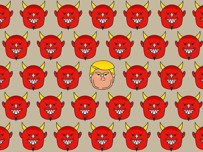Devil Pattern angry character design devil evil horn madness pattern president putin satan trump