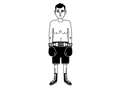 Rookie Boxer boxer boxing cartooning character gloves man rookie skinny sports work out