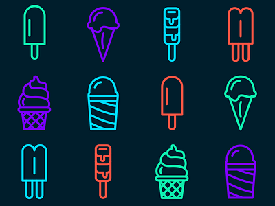 Pattern Ice Cream Neon cream delicious ice ice cream neon pattern sorbet