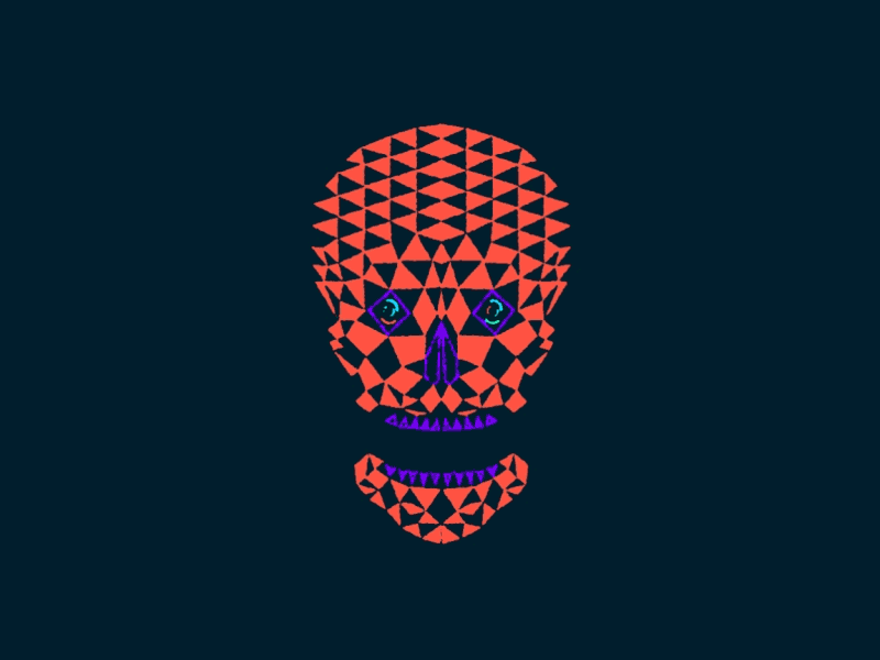 Skullerful neon shapes skull triangles