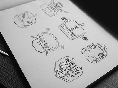 Cropbotic Sketches avatars doodle illustration robot sketch