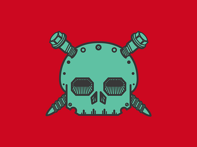 Cropbotic SKU11 avatars death evil metal robot screw sketch skull