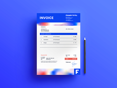 Invoice a4 brand branding contract invoice mock up paper