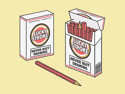 Lucky Stroke cigarette doodling drawing lucky package pencil quit stroke strokes