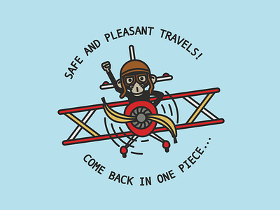 Safe Travels.. airplane bananas flying helmet monkey plane safe travelling travels trip