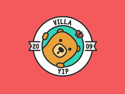 Villa Yip Bear baby bear butterfly children emblem logo outlines