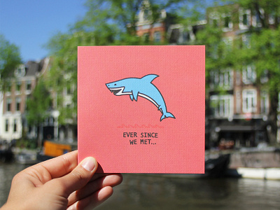 Jumping Shark Front amsterdam animal greeting card illustration jump shark snailmail