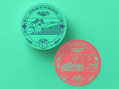 Beer Coasters Eagle and Ram