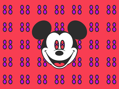 Mickey Mouse 88 celebration character design mickey mouse mouse number pattern